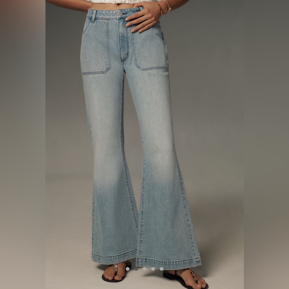 ROLLAS High Rise Flare in Vintage Blue